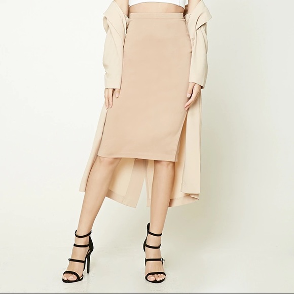 Forever 21 Slub Knit Midi Pencil Skirt - Picture 1 of 6